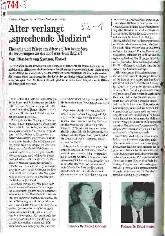 Vorschauseite 1: Alter verlangt sprechende Medizin
