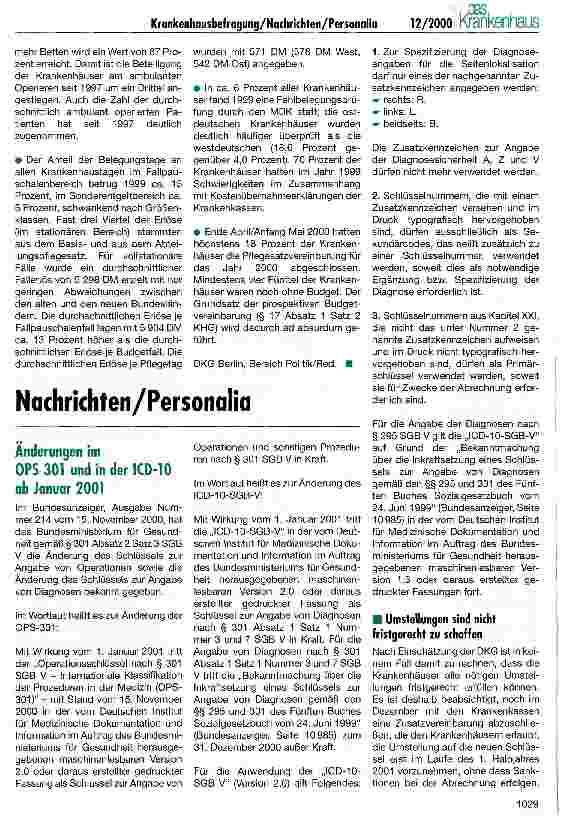 Vorschauseite 3: Fakten zur stationären Versorgung: DKI e.V. legt erstes Krankenhaus-Barometer vor