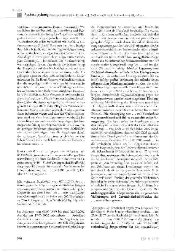 Vorschauseite 3: Zu den Voraussetzungen für den Widerruf der Erlaubnis zum Führen der Berufsbezeichnung »Altenpfleger«