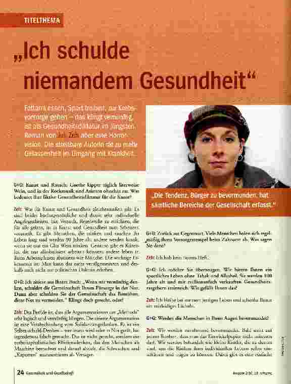Vorschauseite 1: Ich schulde niemandem Gesundheit