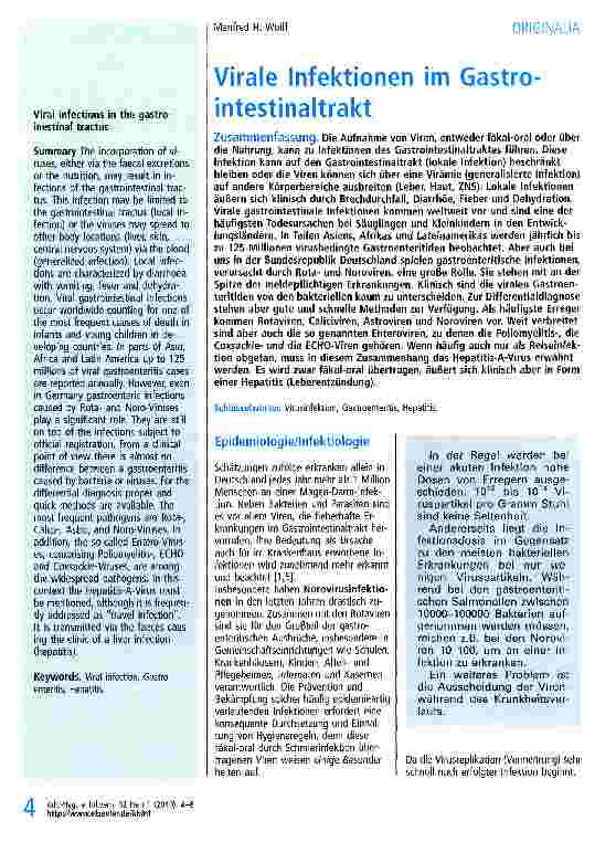 Vorschauseite 1: Virale Infektionen im Gastrointestinaltrakt