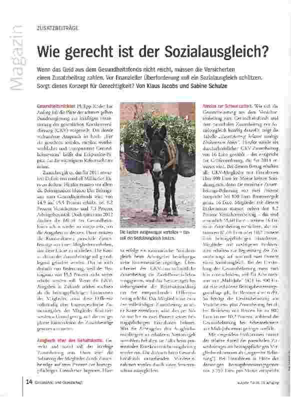 Vorschauseite 1: Wie gerecht ist der Sozialausgleich?