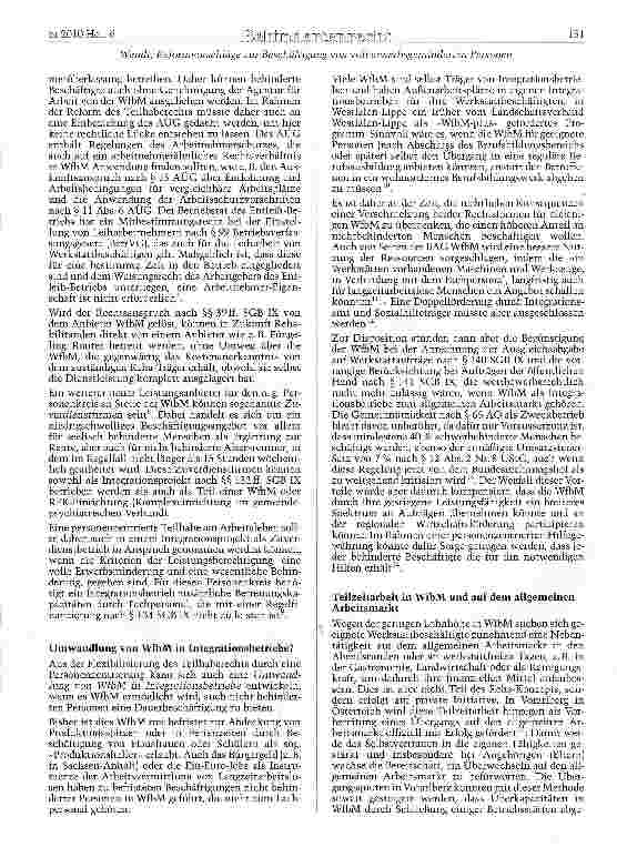 Vorschauseite 3: Reformvorschläge zur Beschäftigung von voll erwerbsgeminderten Personen auf dem allgemeinen Arbeitsmarkt