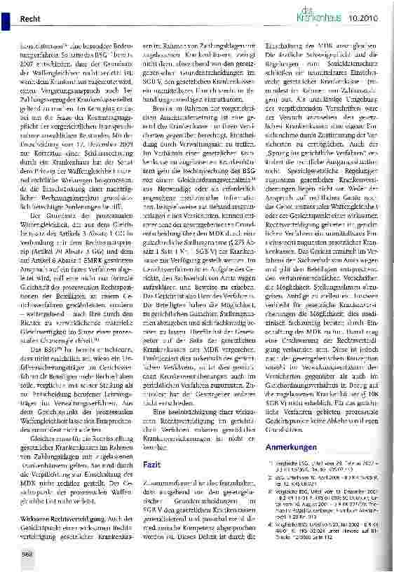 Vorschauseite 3: Dürfen Krankenkassen bei Zahlungsstreitigkeiten Behandlungsunterlagen des Krankenhauses einsehen?