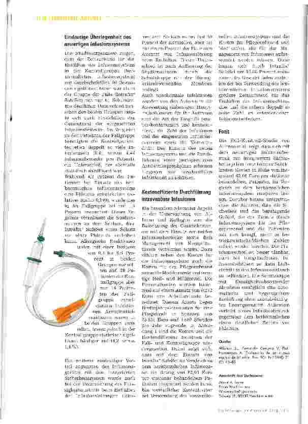 Vorschauseite 3: Zeitund Kostenersparnis durch innovatives Infusionsbesteck