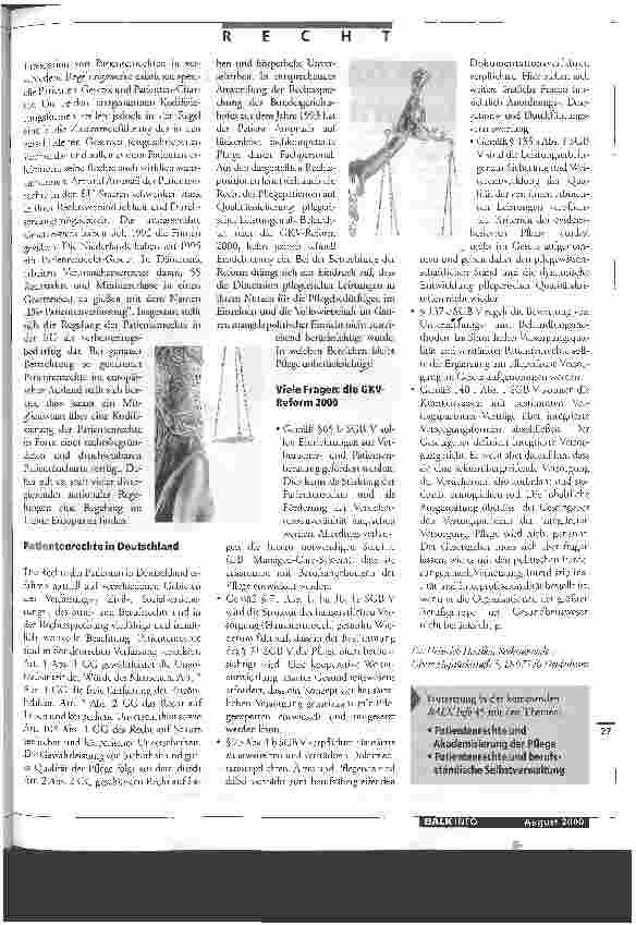 Vorschauseite 2: Kein Patientenschutz ohne Pflegerecht Europäische Aspekte von Patientenund Pflegerecht / 1. Teil