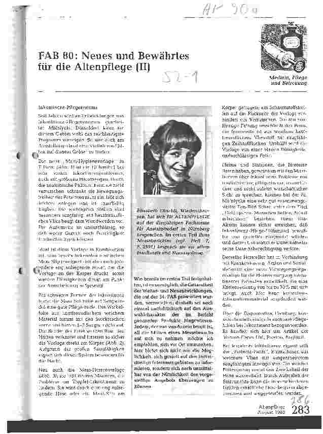Vorschauseite 1: FAB 80 : Neues und Bewährtes für die Altenpflege (II)