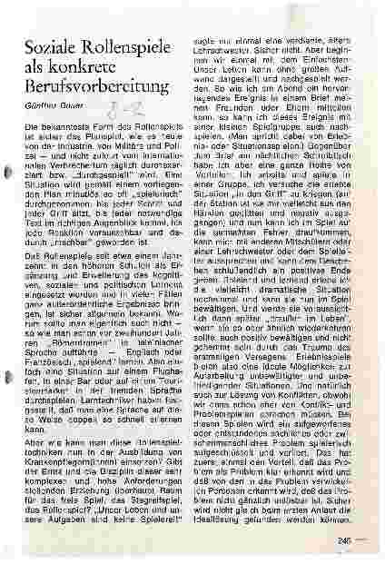 Vorschauseite 1: Soziale Rollenspiele als konkrete Berufsvorbereitung