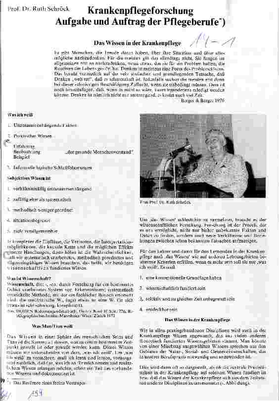 Vorschauseite 1: Krankenpflegeforschung - Aufgabe und Auftrag der Pflegeberufe Das Wissen in der Krankenpflege