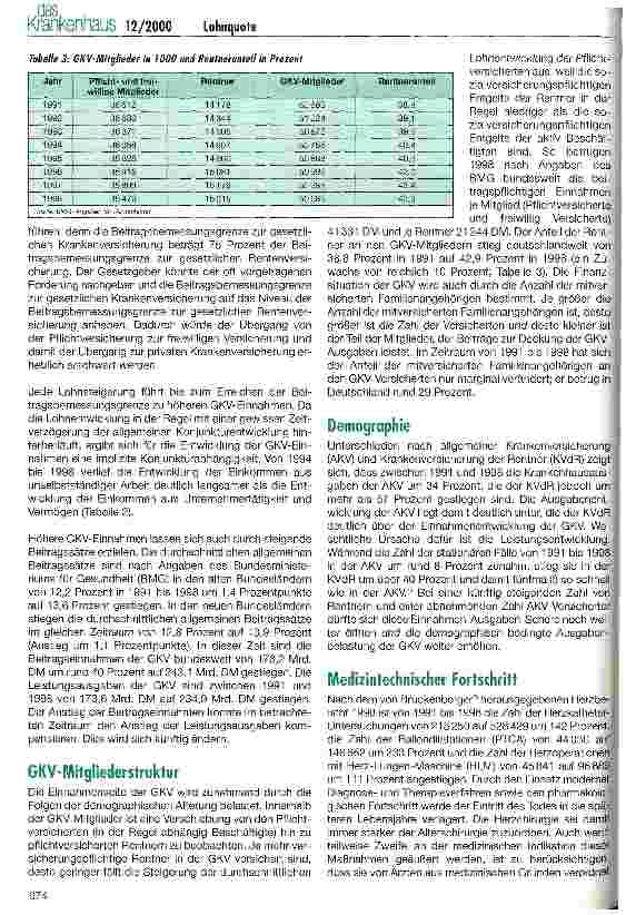 Vorschauseite 2: Entwicklung der Lohnquote und Finanzierung von Krankenhausleistungen