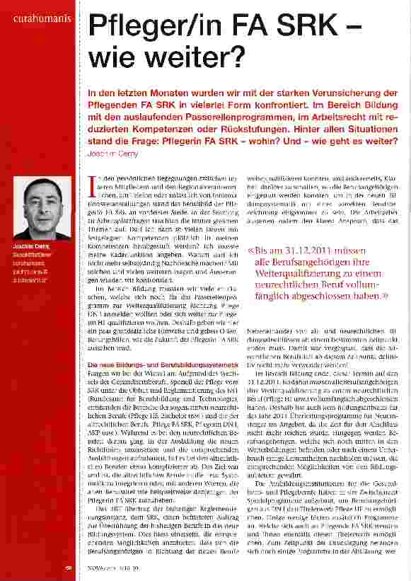 Vorschauseite 1: Pfleger/in FA SRK -wie weiter?
