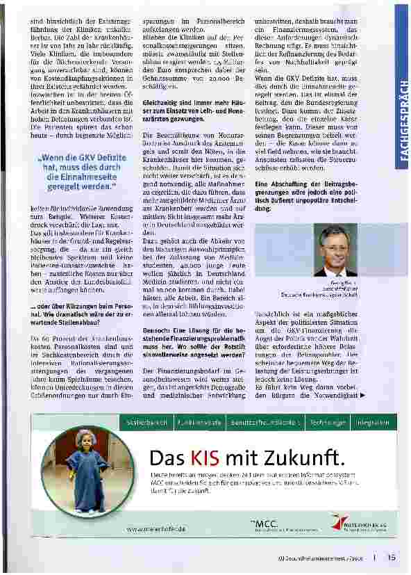 Vorschauseite 2: „Die Kliniken sind bis auf die Substanz ausgequetscht