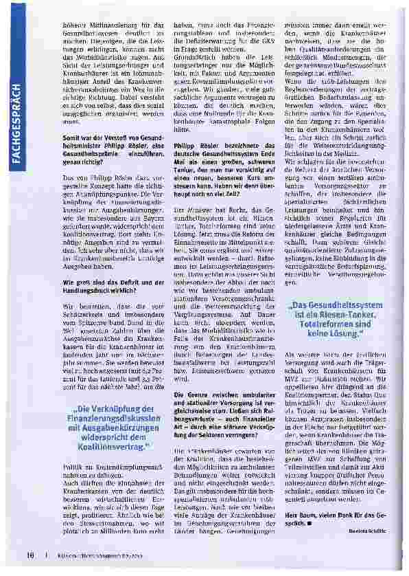 Vorschauseite 3: „Die Kliniken sind bis auf die Substanz ausgequetscht