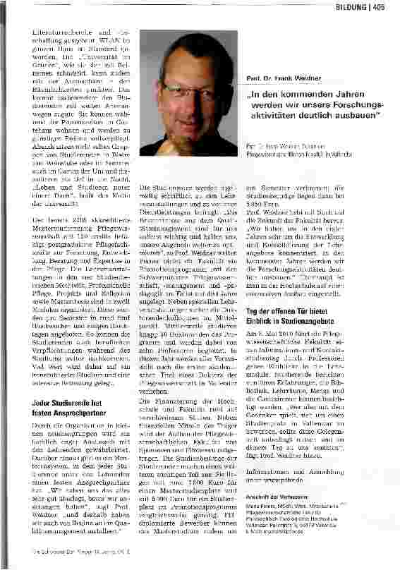 Vorschauseite 2: In Vallendar Pflegewissenschaft studieren