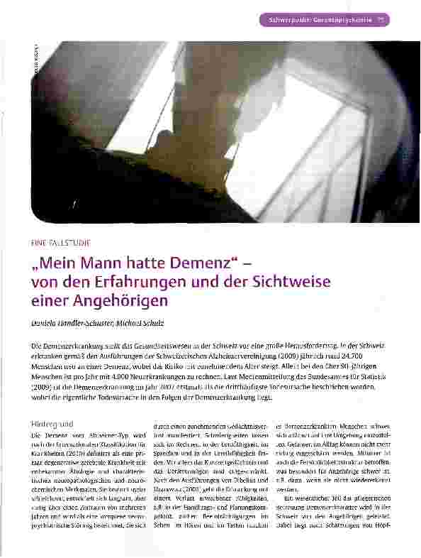 Vorschauseite 1: „Mein Mann hatte Demenz - von den Erfahrungen und der Sichtweise einer Angehörigen