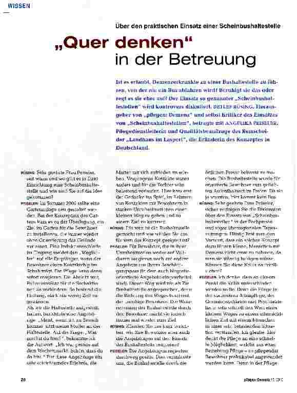 Vorschauseite 1: „Quer denken in der Betreuung