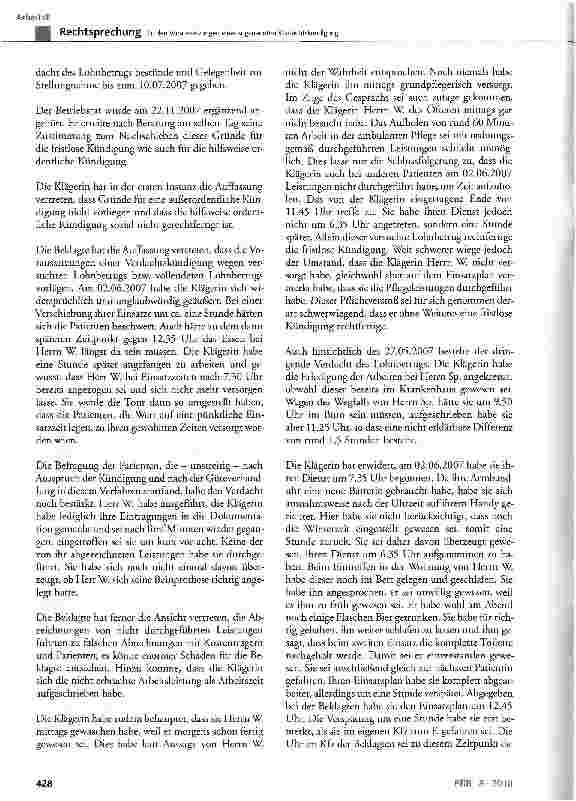 Vorschauseite 3: Zu den Voraussetzungen einer sogenannten Verdachtskündigung