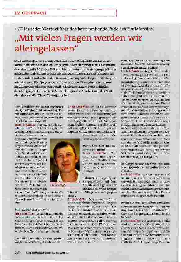 Vorschauseite 1: „Mit vielen Fragen werden wir alleingelassen