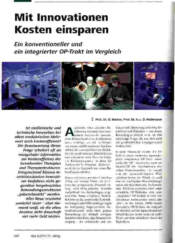 Vorschauseite 1: Mit Innovationen Kosten einsparen