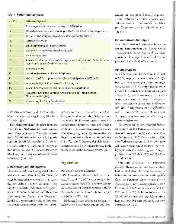 Vorschauseite 2: Subjektive Patientenprobleme und TherapiezieleDie Bedeutung der standardisierten Erfassung im physiotherapeutischen Behandlungsalltag