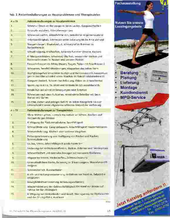 Vorschauseite 3: Subjektive Patientenprobleme und TherapiezieleDie Bedeutung der standardisierten Erfassung im physiotherapeutischen Behandlungsalltag