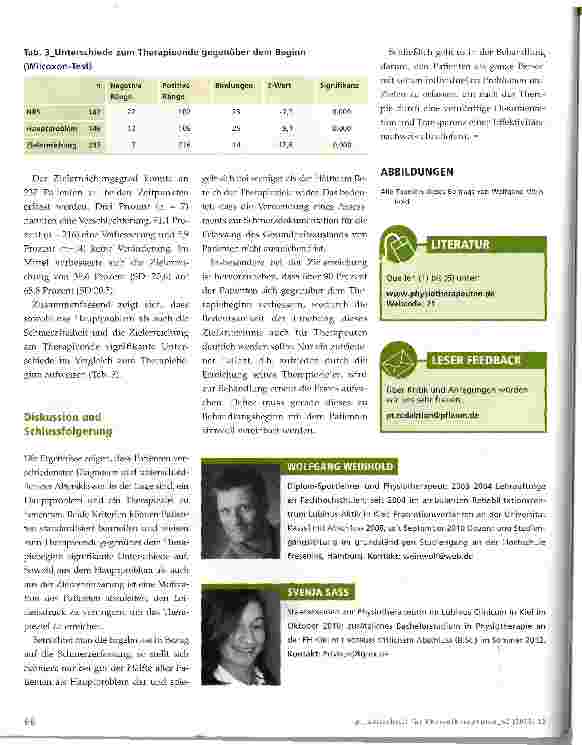 Vorschauseite 4: Subjektive Patientenprobleme und TherapiezieleDie Bedeutung der standardisierten Erfassung im physiotherapeutischen Behandlungsalltag