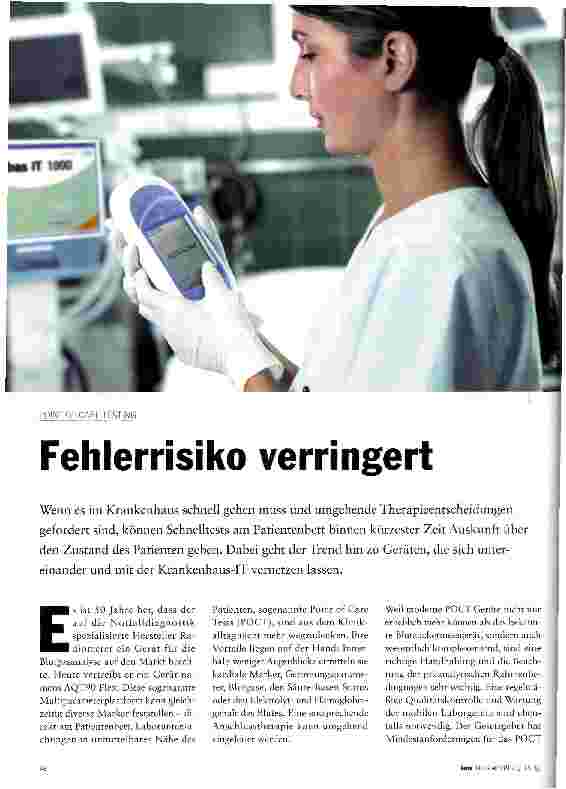 Vorschauseite 1: Fehlerrisiko verringert