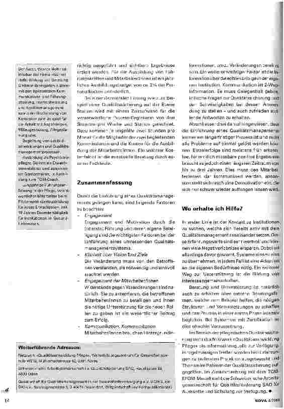 Vorschauseite 3: Qualitätsmanagement in der Langzeitpflege Grundlagen für die Realisierung