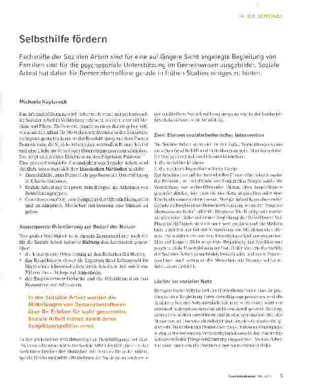Vorschauseite 1: Selbsthilfe fördern