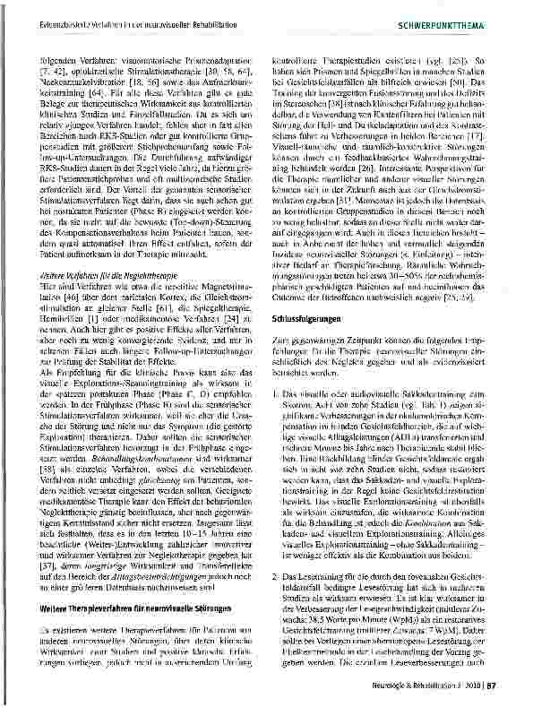 Vorschauseite 6: Evidenzbasierte Verfahren in der neurovisuellen Rehabilitation
