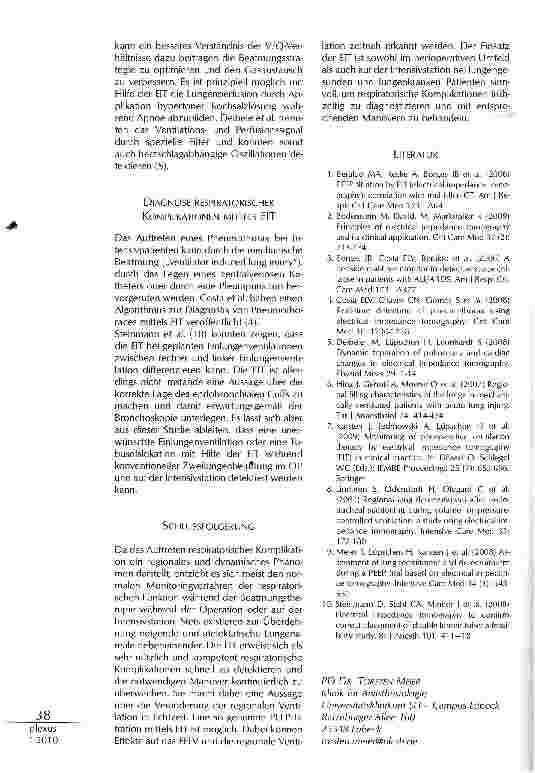 Vorschauseite 3: ELEKTROIMPEDANZTOMOGRAPHIE (EIT) ZUM MONITORING VON KOMPLIKATIONEN UND MANÖVERN