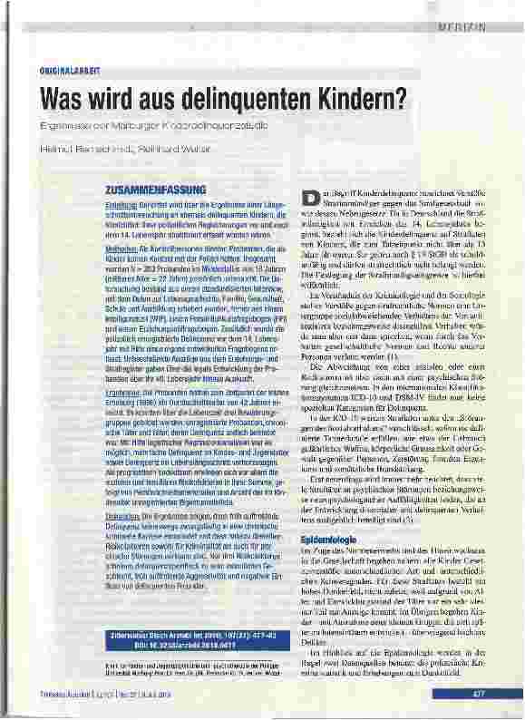 Vorschauseite 1: Was wird aus delinquenten Kindern?