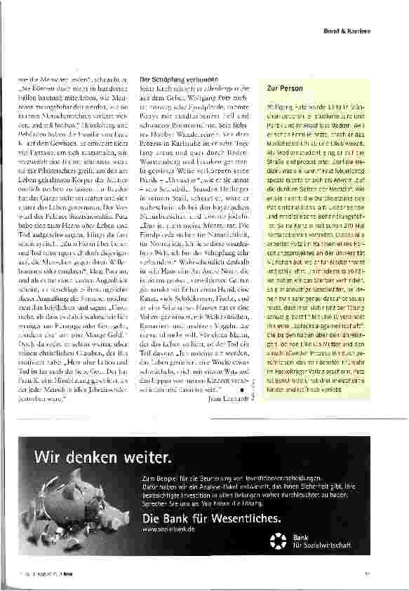 Vorschauseite 4: Wolfgang Putz Anwalt der Sterbenden