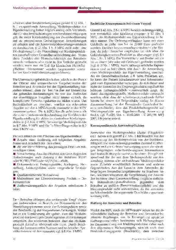 Vorschauseite 4: Produkthaftung des Krankenhausträgers bei Reparatur beziehungsweise Modifikation von Medizinprodukten