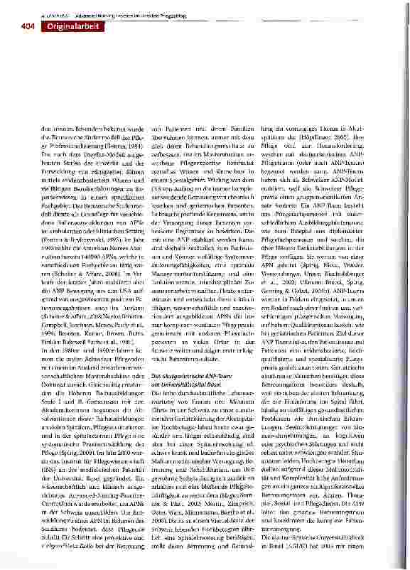 Vorschauseite 2: Advanced Nursing Practice (ANP) im direkten Pflegealltag: Die pflegerische Praxisentwicklung eines akutgeriatrischen ANP-Teams