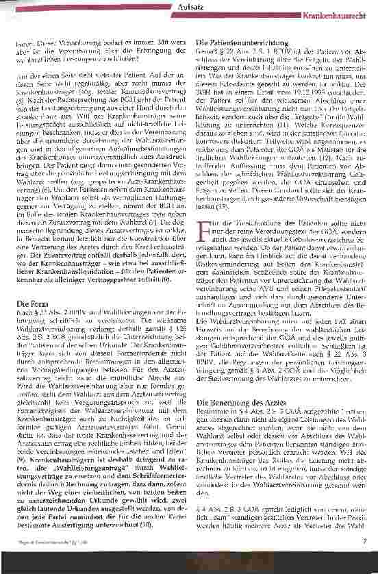 Vorschauseite 2: Die Wahlarztvereinbarung