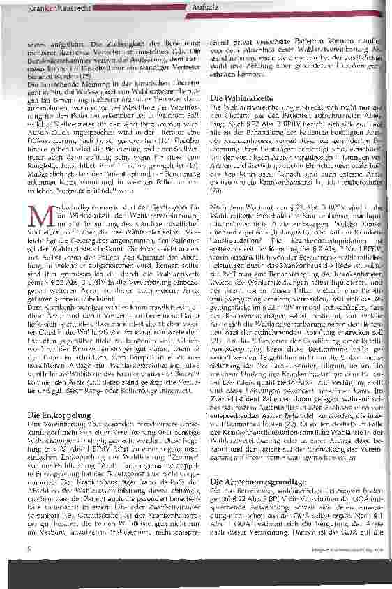 Vorschauseite 3: Die Wahlarztvereinbarung