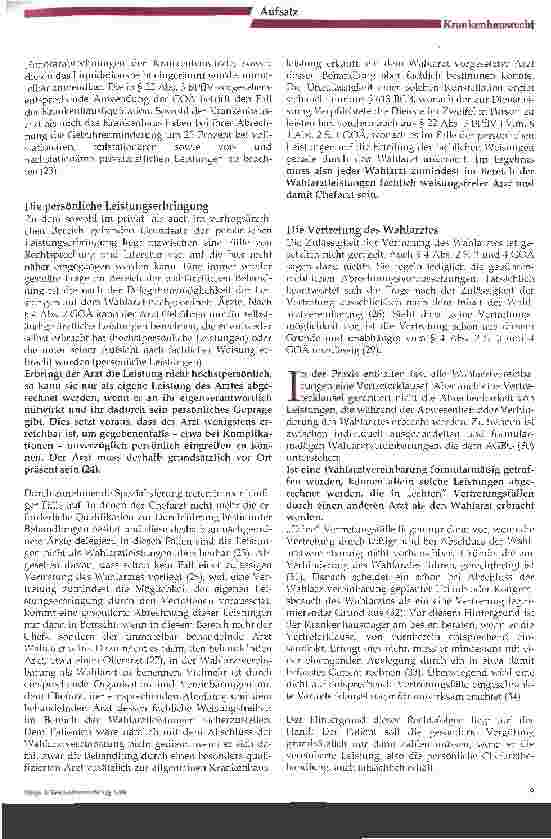 Vorschauseite 4: Die Wahlarztvereinbarung