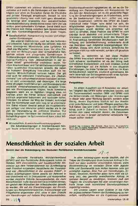 Vorschauseite 3: Der Deutsche Berufsverband für Krankenpflege und der DPWV