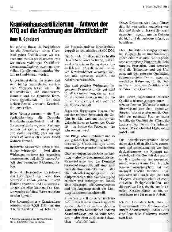 Vorschauseite 1: Krankenhauszertifizierung - Antwort der KTQ auf die Forderung der Öffentlichkeit