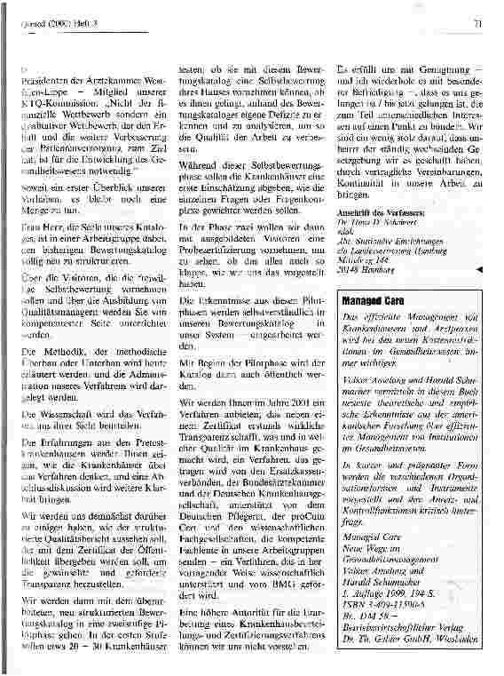 Vorschauseite 6: Krankenhauszertifizierung - Antwort der KTQ auf die Forderung der Öffentlichkeit