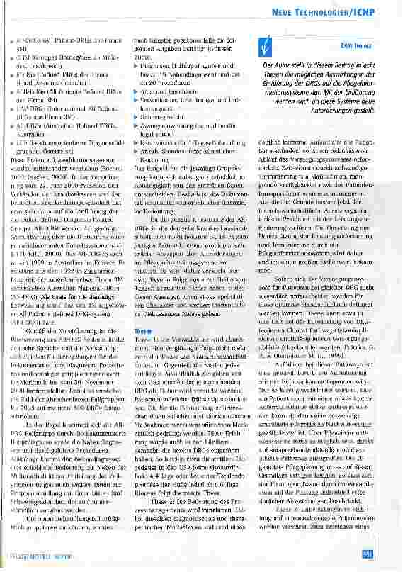 Vorschauseite 2: DRGs - Der Einfluss auf die Pflegeinformationssysteme