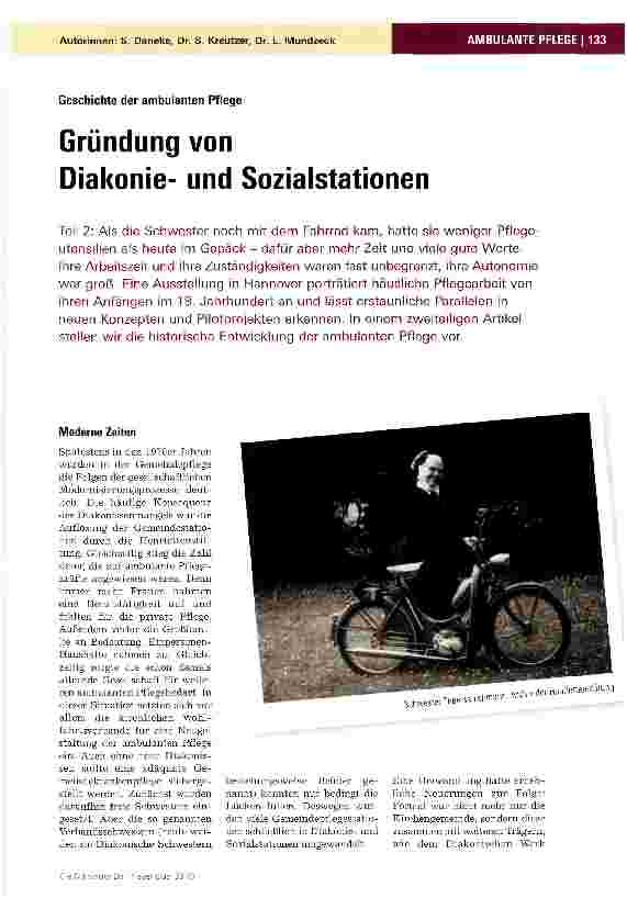 Vorschauseite 1: Gründung vonDiakonieund Sozialstationen