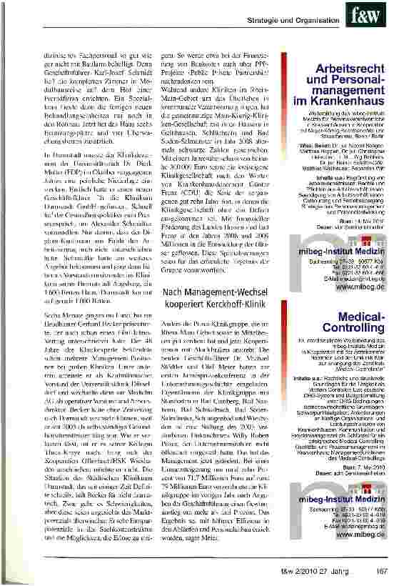 Vorschauseite 4: Neubau, Anbau, Umbau, Fusion und Personal Wechsel