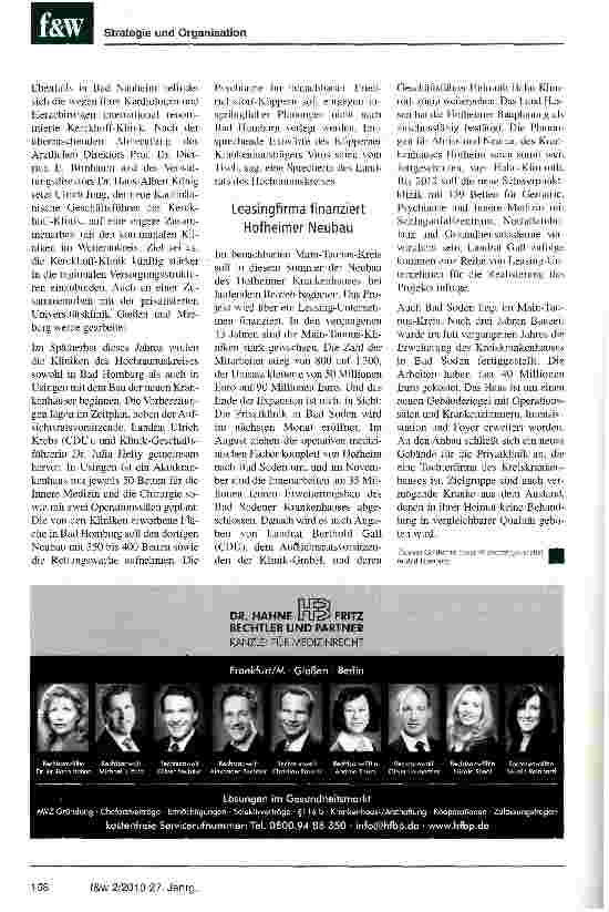 Vorschauseite 5: Neubau, Anbau, Umbau, Fusion und Personal Wechsel