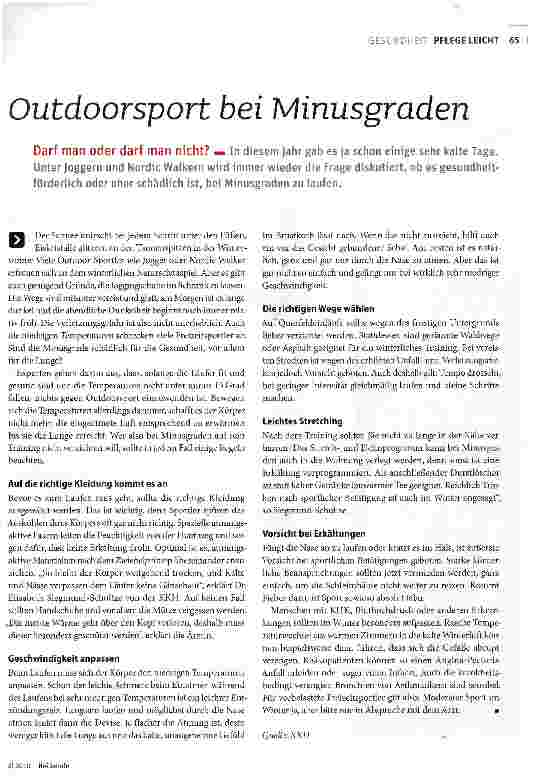 Vorschauseite 2: Outdoorsport bei Minusgraden