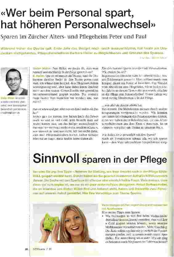Vorschauseite 1: «Wer beim Personal spart, hat höheren Personalwechsel»