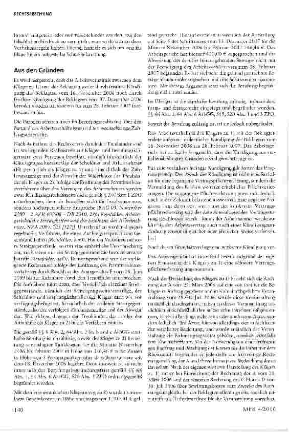 Vorschauseite 4: Kündigung wegen Verstoßes gegen Compliance-Richtlinie