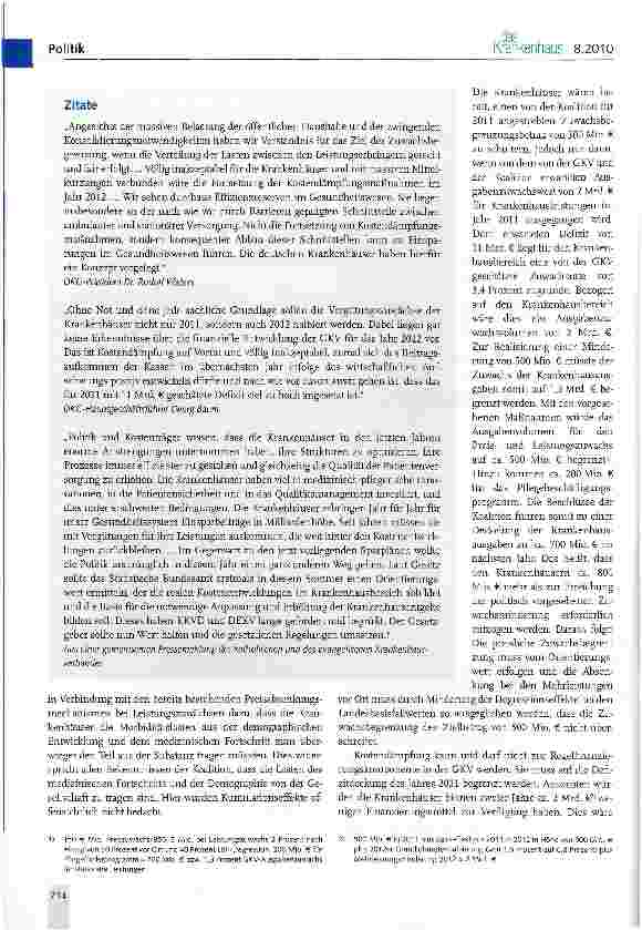 Vorschauseite 2: DKG: Kürzungspläne im Krankenhausbereich nicht überziehen