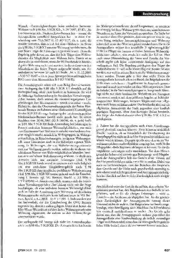 Vorschauseite 3: Ambulant betreute Wohnmöglichkeit; privat angemietete Wohnung; Restpflegegeld; örtlich und sachlich zuständiger Sozialhilfeträger